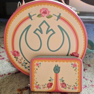 Loungefly Rebel Floral Covertible Crossbody Backpack and Wallet